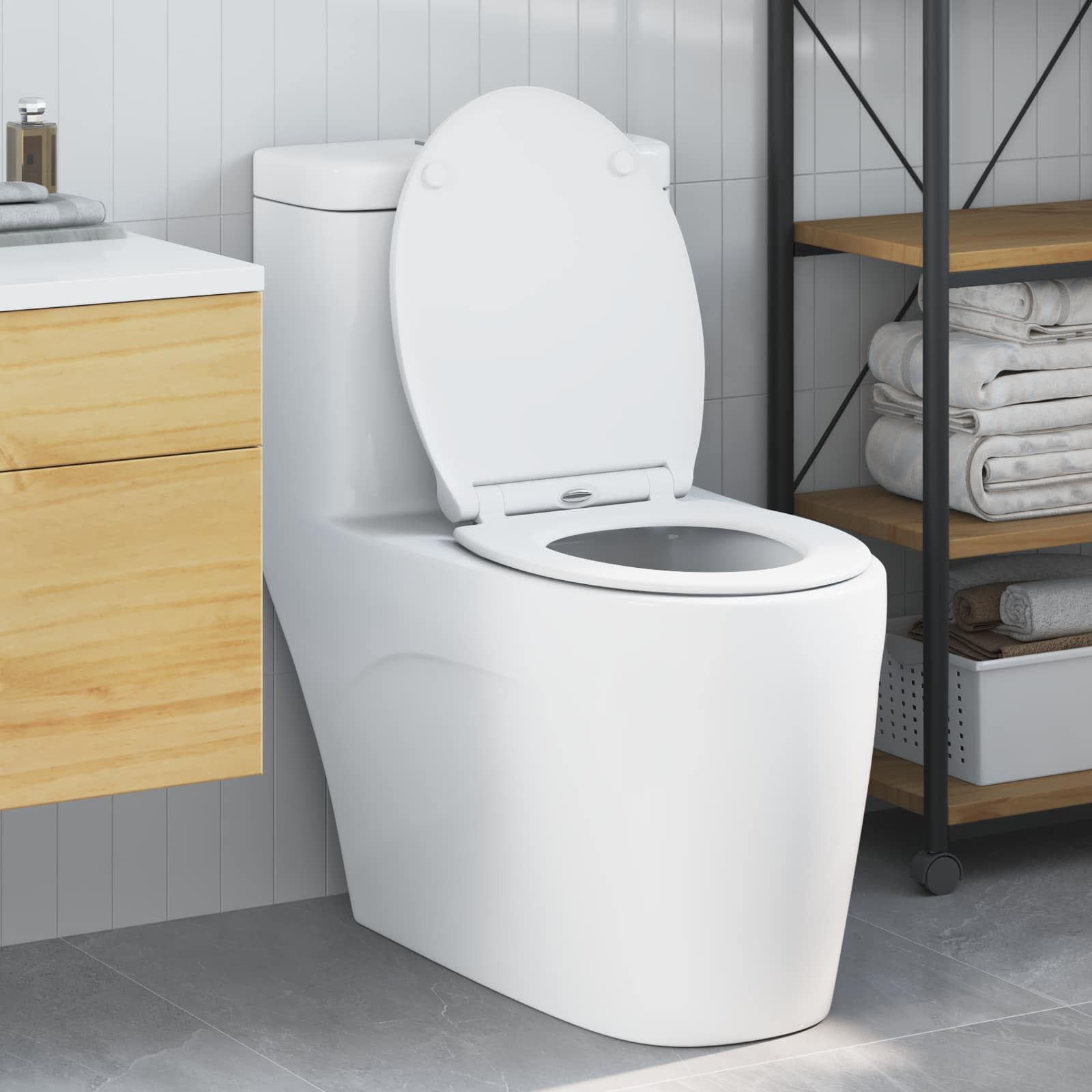 Wc-Istuin Valkoinen 45,5 X 37,5 X 3,8 Cm Duroplast