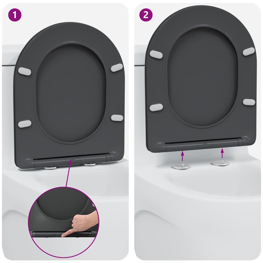 Wc-Istuin Antrasiitti 47 X 36 X 3,4 Cm Duroplast