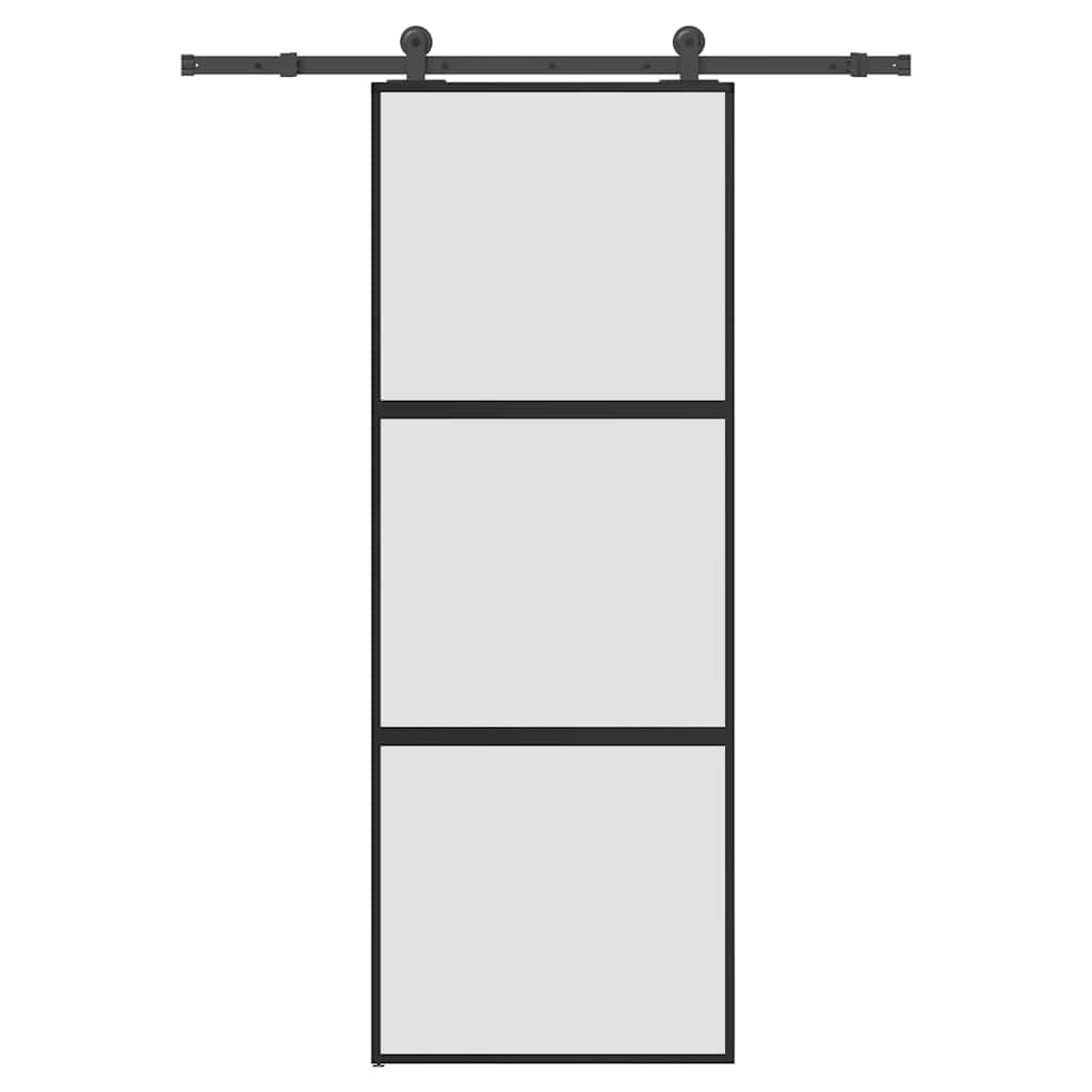 Liukuovi Laitteistosarjalla 76X205 Cm Karkaistu Lasi Alumiini
