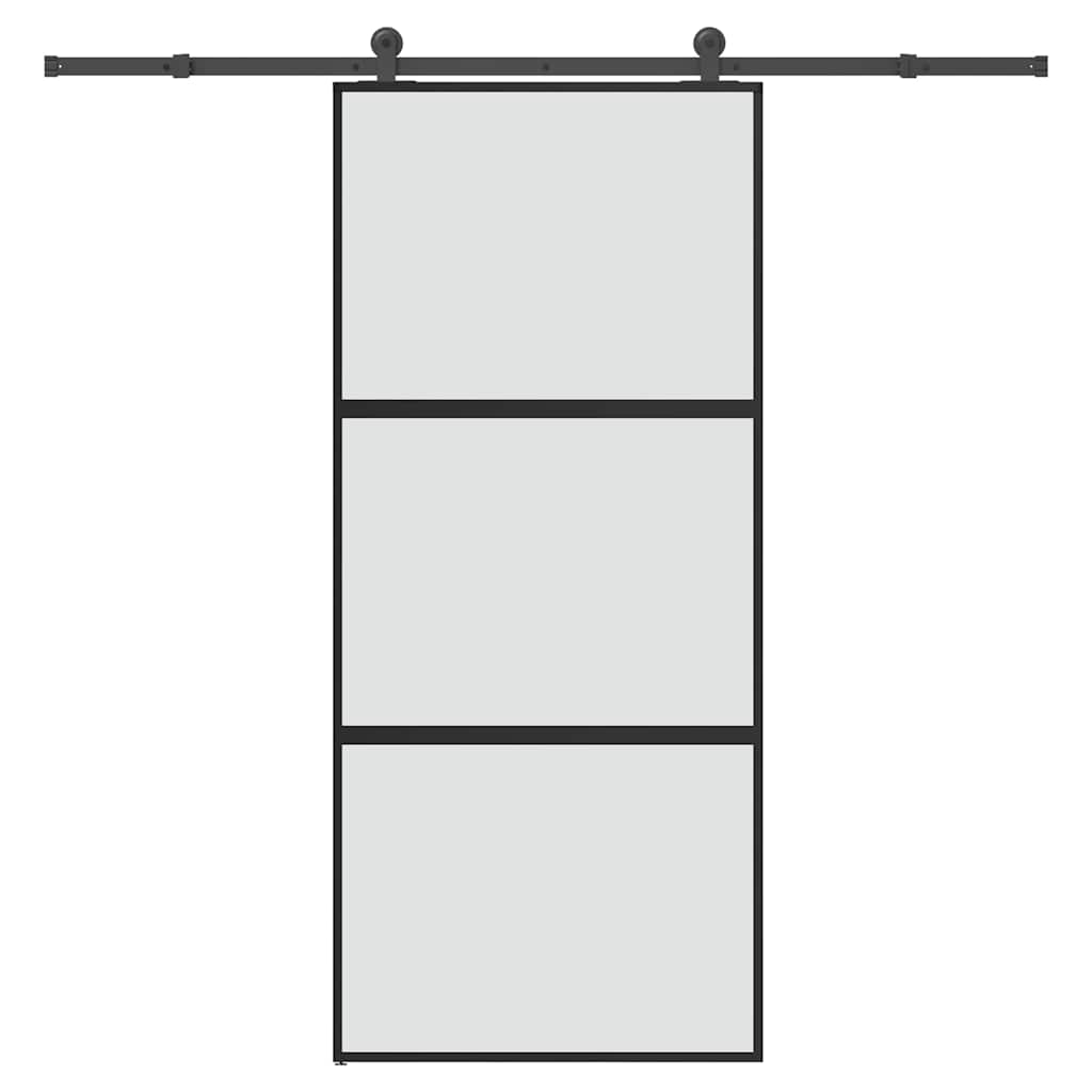 Liukuovi Laitteistosarjalla 76X205 Cm Karkaistu Lasi Alumiini