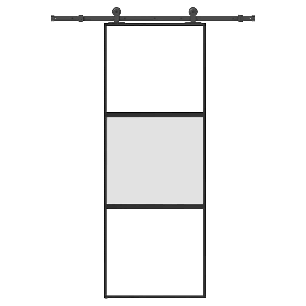 Liukuovi Laitteistosarjalla 76X205 Cm Karkaistu Lasi Alumiini