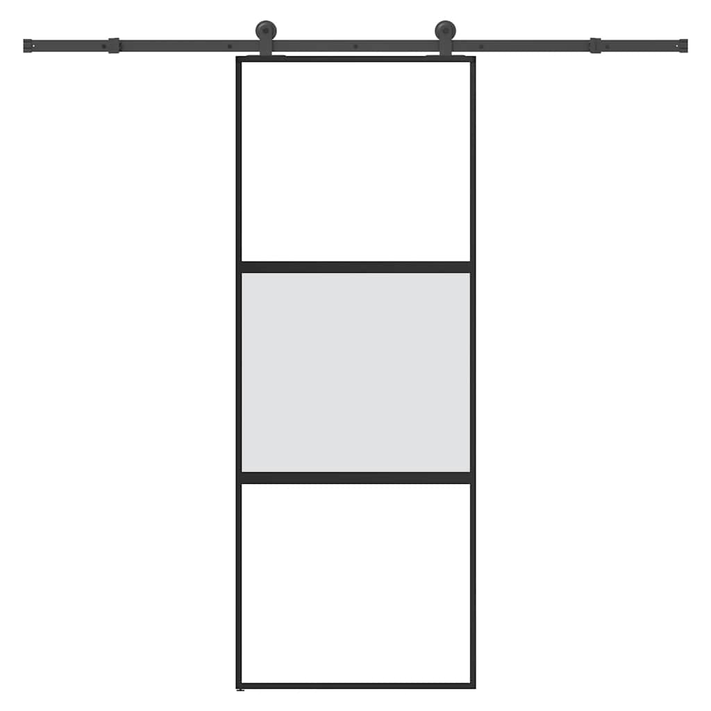 Liukuovi Laitteistosarjalla 76X205 Cm Karkaistu Lasi Alumiini