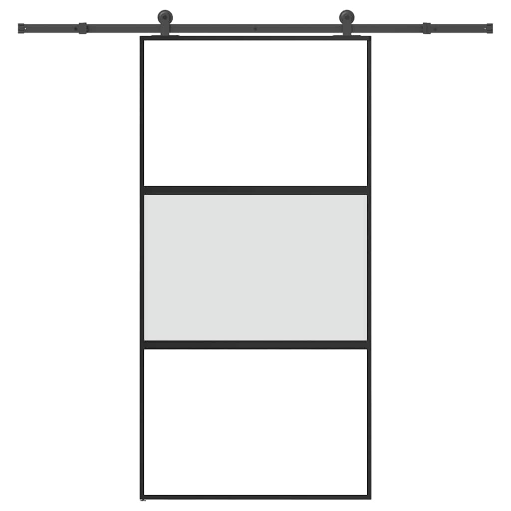 Liukuovi Laitteistosarjalla 76X205 Cm Karkaistu Lasi Alumiini