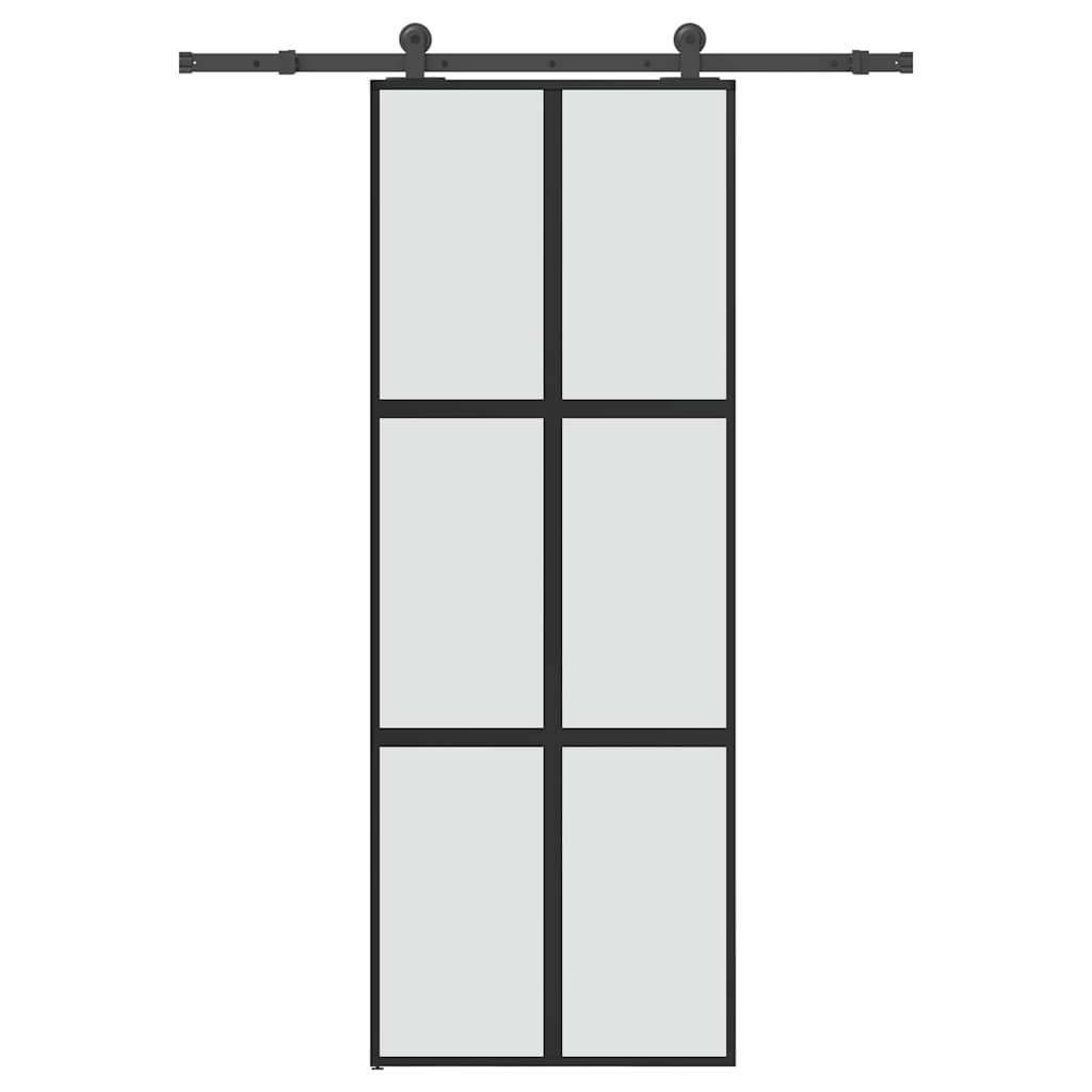 Liukuovi Laitteistosarjalla 76X205 Cm Karkaistu Lasi Alumiini