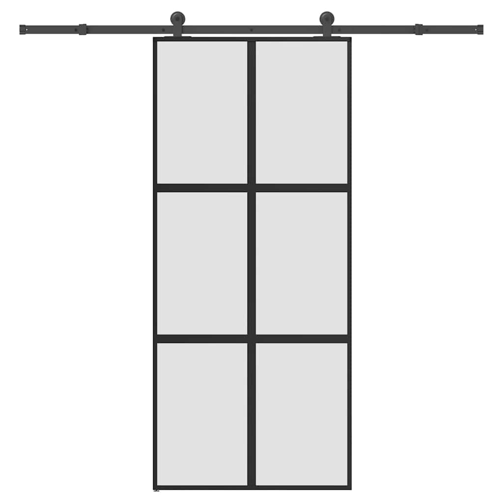 Liukuovi Laitteistosarjalla 76X205 Cm Karkaistu Lasi Alumiini