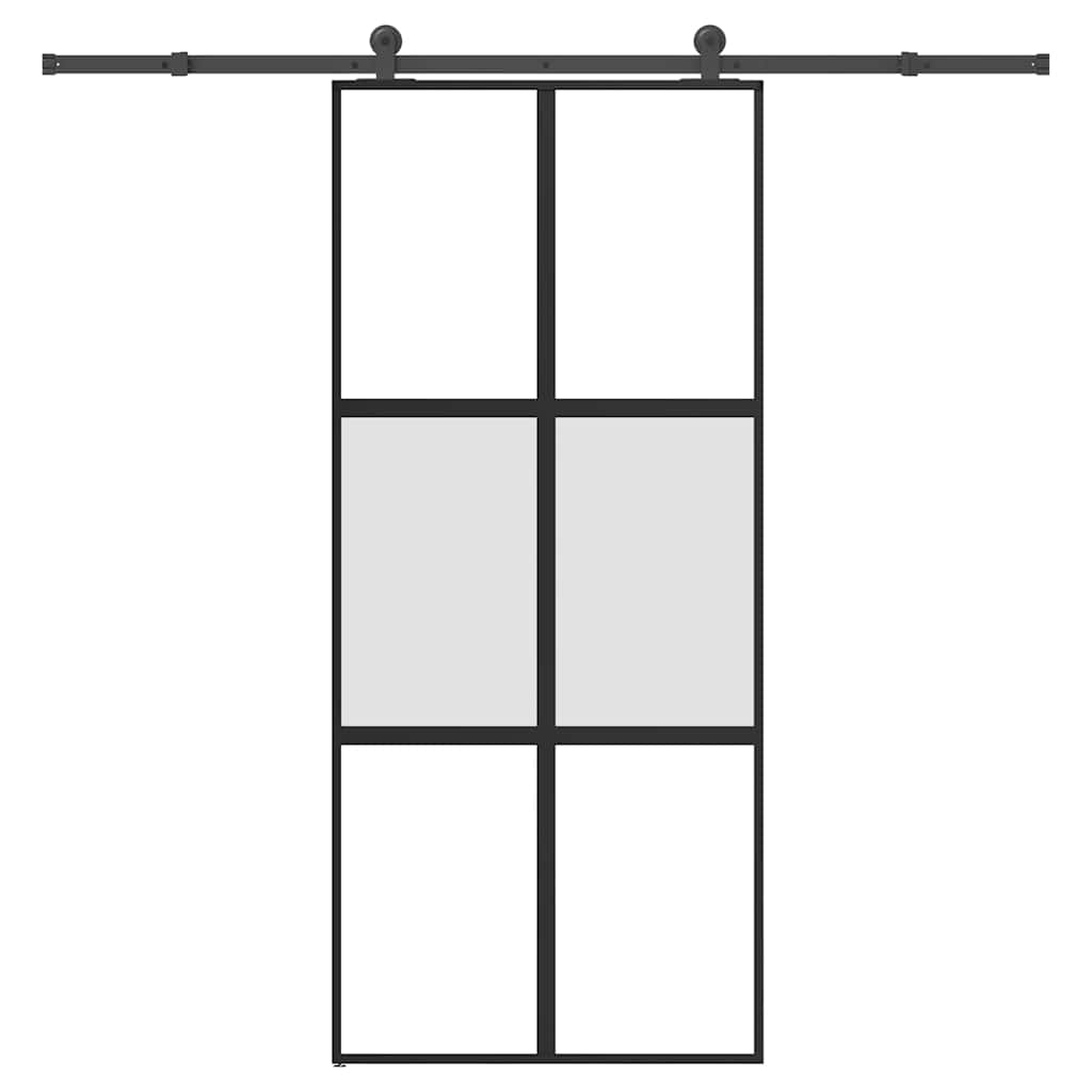 Liukuovi Laitteistosarjalla 76X205 Cm Karkaistu Lasi Alumiini