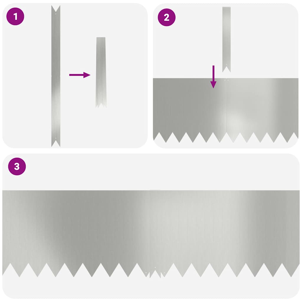 Nurmireunus 10 Pcs 100 X 0,05 X 30 Cm Galvanoitu Teräs Hopea