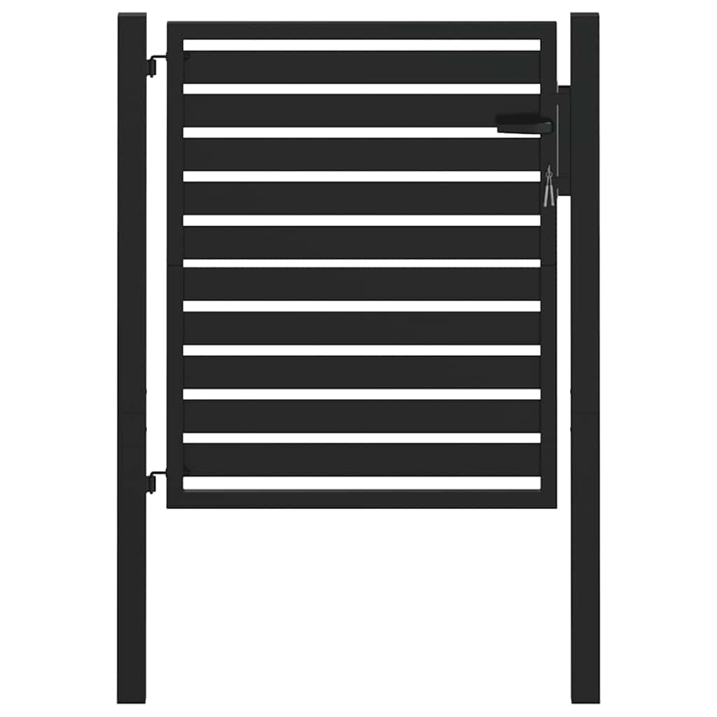 Puutarhanportti Lukittava Musta 100X100 Cm Alumiini