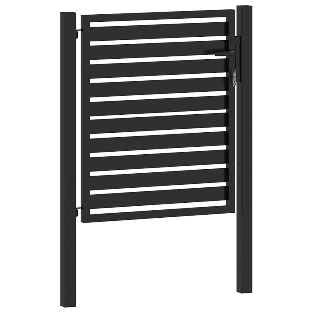 Puutarhanportti Lukittava Musta 100X100 Cm Alumiini
