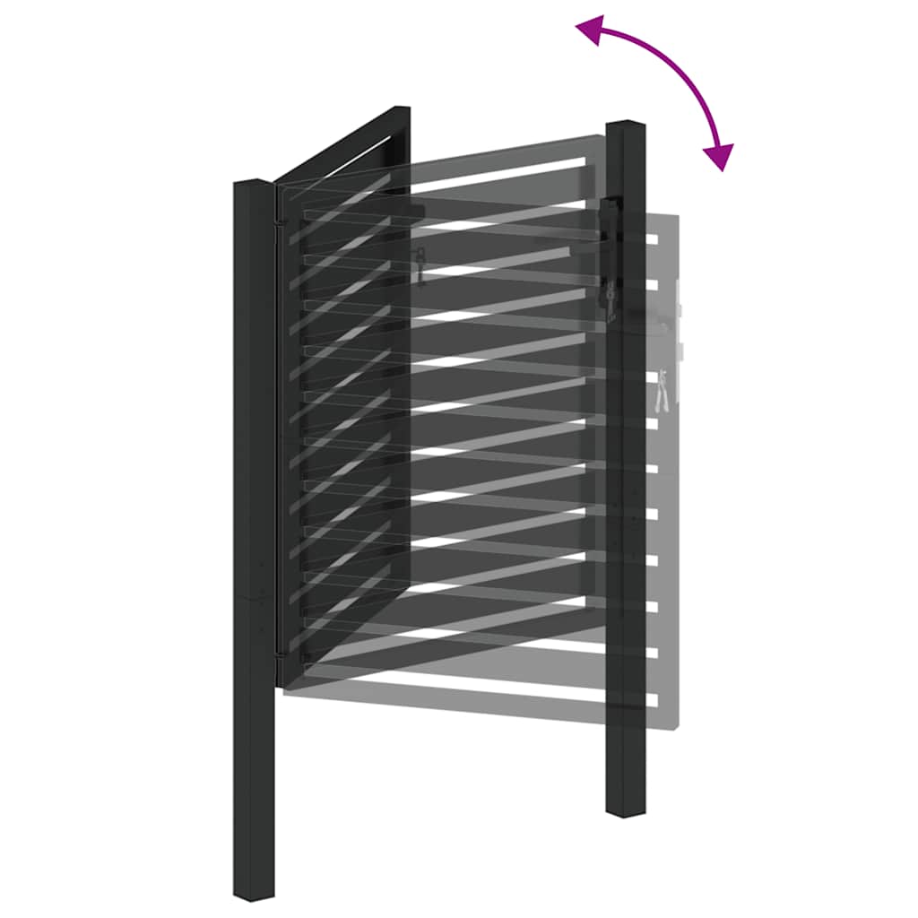 Puutarhanportti Lukittava Musta 100X100 Cm Alumiini