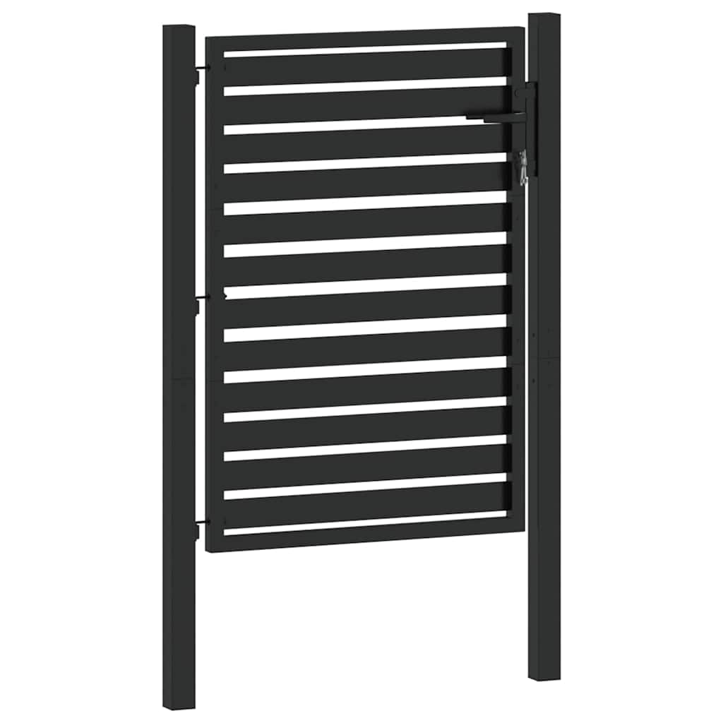 Puutarhanportti Lukittava Musta 100X120 Cm Alumiini