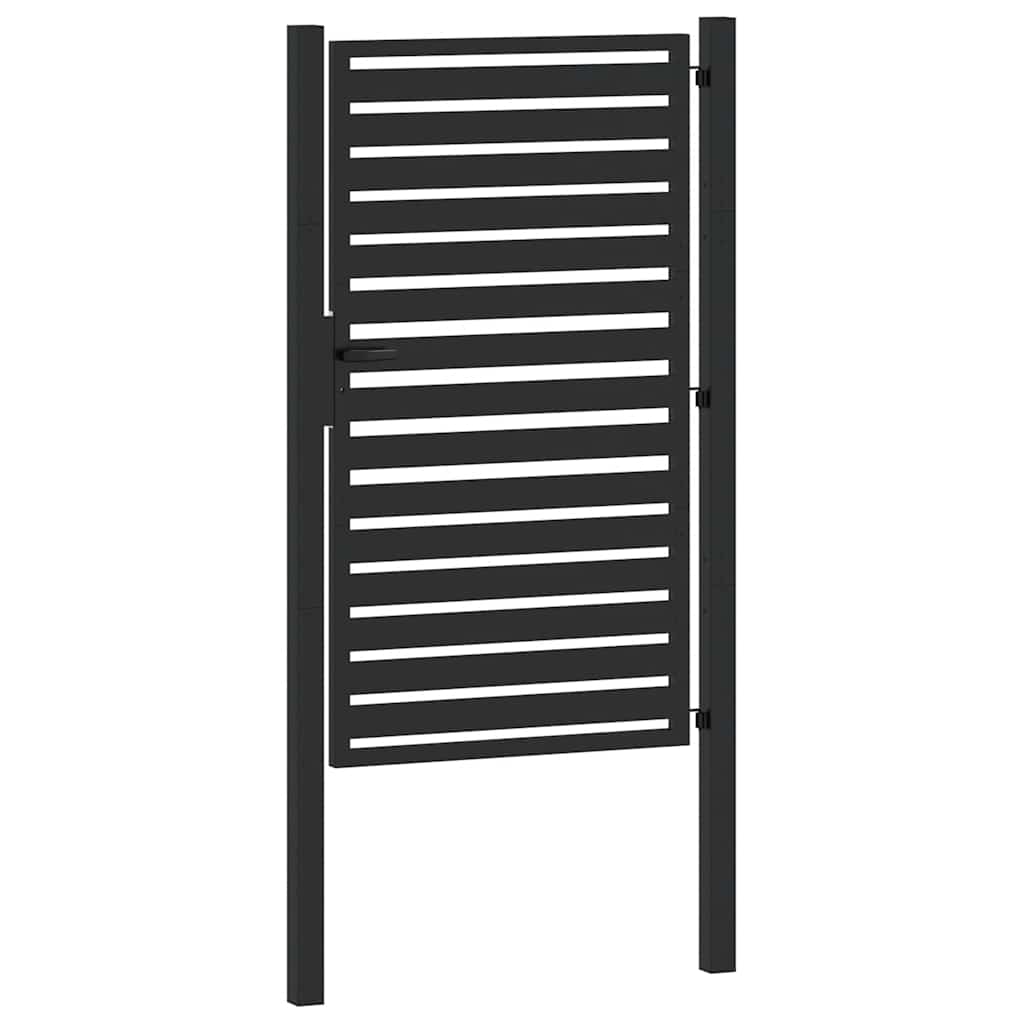 Puutarhan Portti Lukittava Musta 100X150 Cm Alumiini