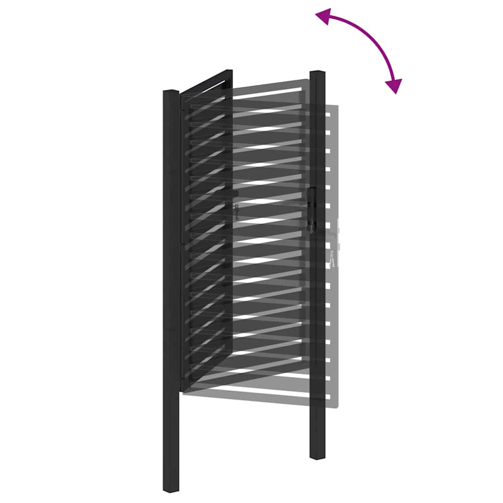 Puutarhan Portti Lukittava Musta 100X150 Cm Alumiini