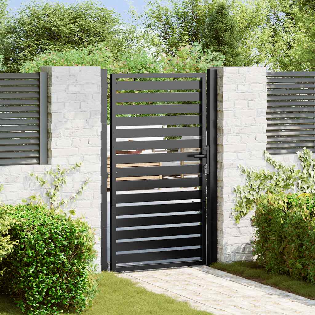 Puutarhan Portti Lukittava Musta 100X150 Cm Alumiini