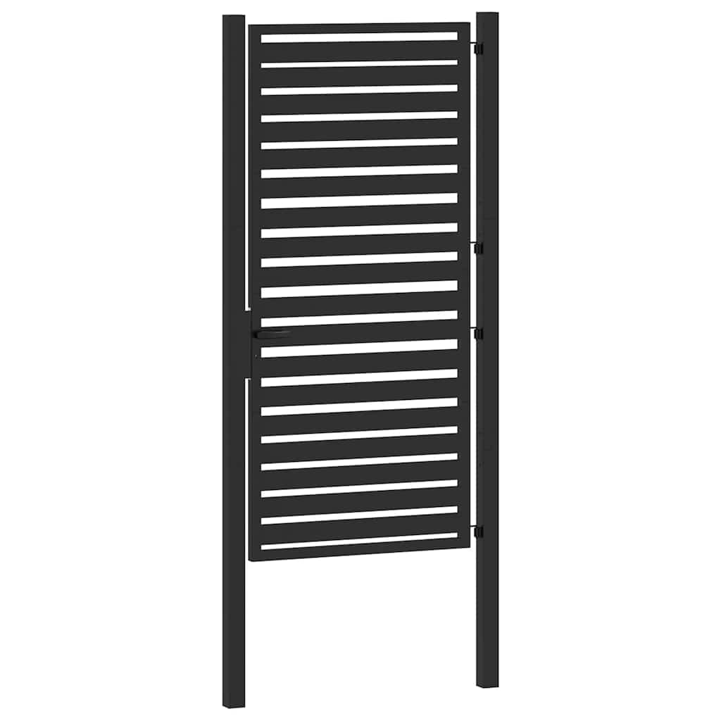 Puutarhanportti Lukittava Musta 100X180 Cm Alumiini