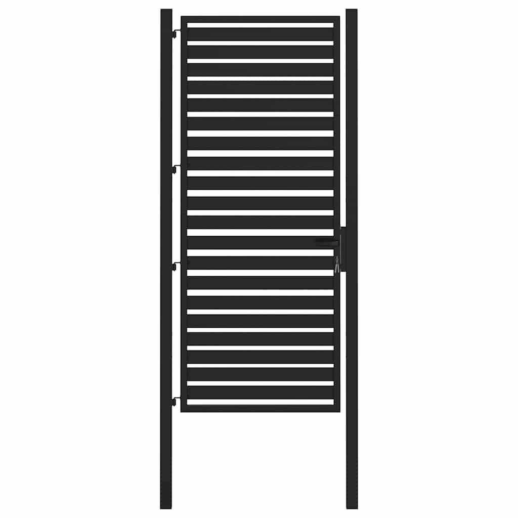 Puutarhanportti Lukittava Musta 100X200 Cm Alumiini