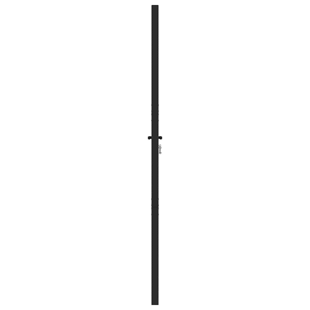 Puutarhanportti Lukittava Musta 100X200 Cm Alumiini