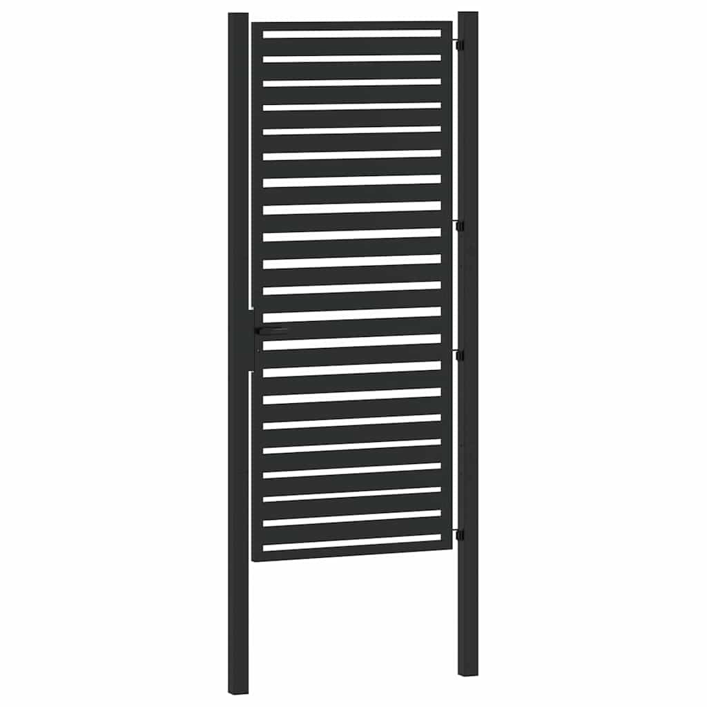 Puutarhanportti Lukittava Musta 100X200 Cm Alumiini