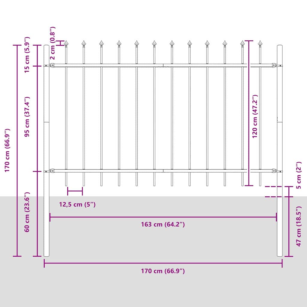 Puutarha-Aita Woerden Harmaa 1,7 X 1,2 M Jauhemaalattu Teräs