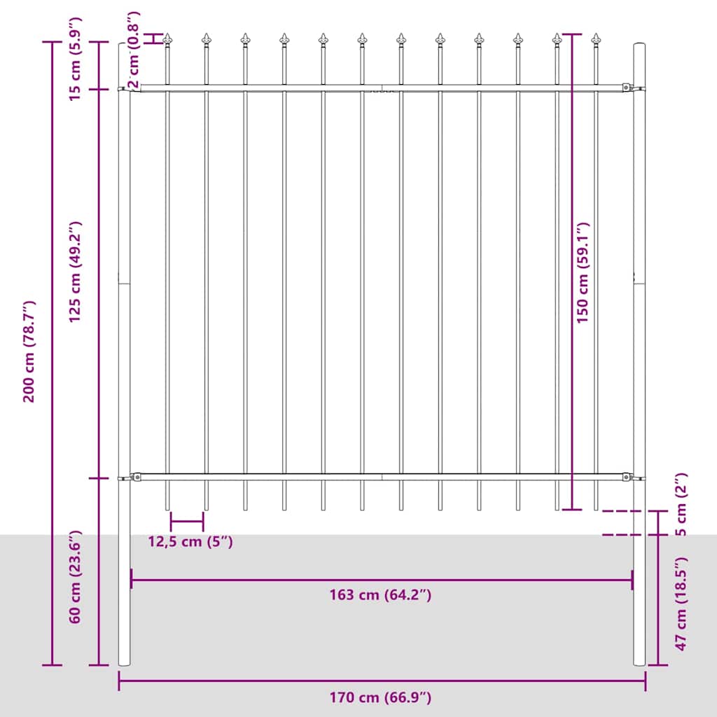 Puutarha-Aita Woerden Harmaa 1,7 X 1,5 M Jauhemaalattu Teräs