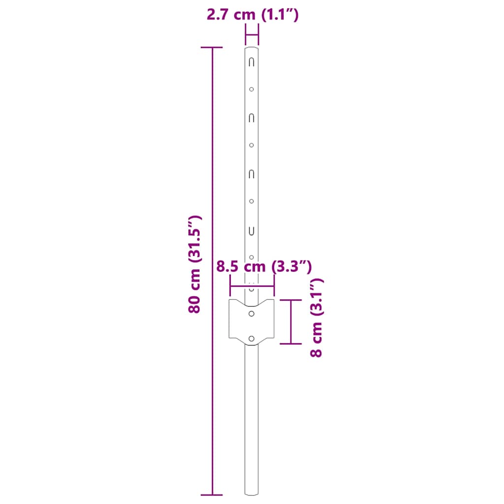 Upotettu Aitausapaja 5 Kpl Vihreä 80 Cm Jauhemaalattu Teräs