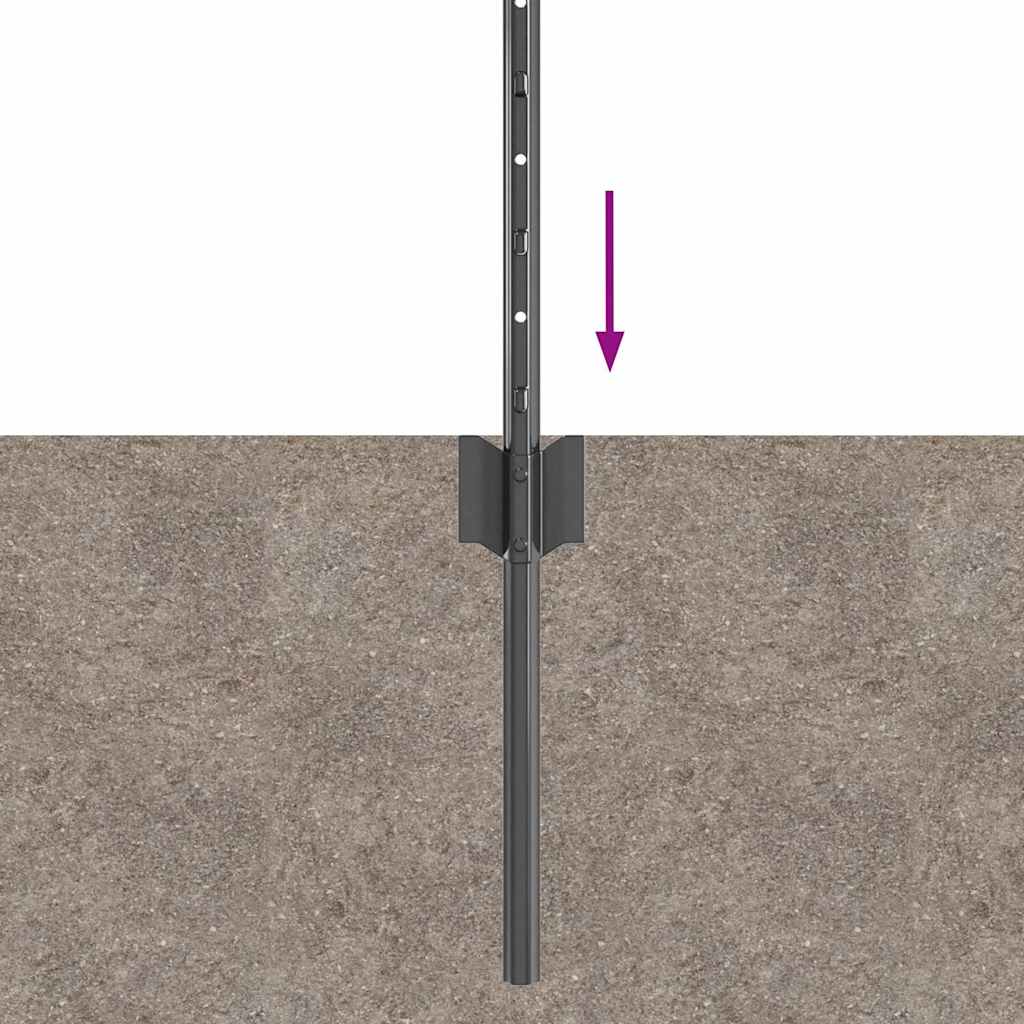 Upotettu Aitausapaja 5 Kpl Harmaa 120 Cm Jauhemaalattu Teräs