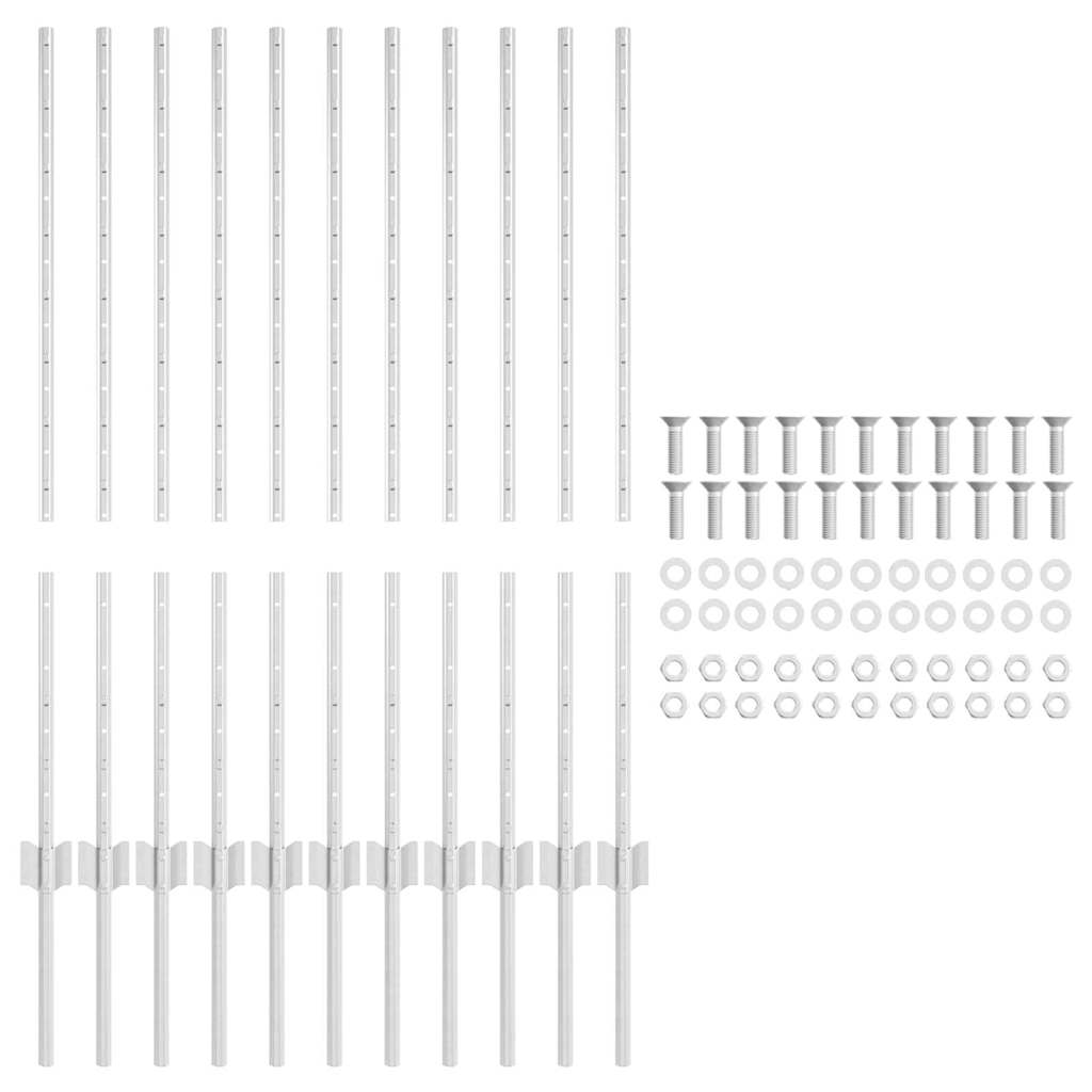Upotettu Aitausapaja 11 Kpl Hopea 140 Cm Jauhemaalattu Teräs
