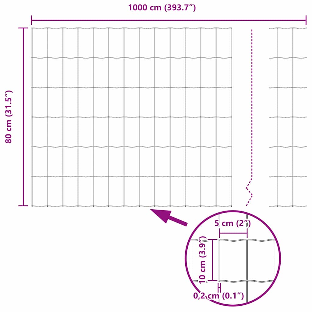 Euroaita Harmaa 0,8 X 10 M Pvc-Pintainen Rauta