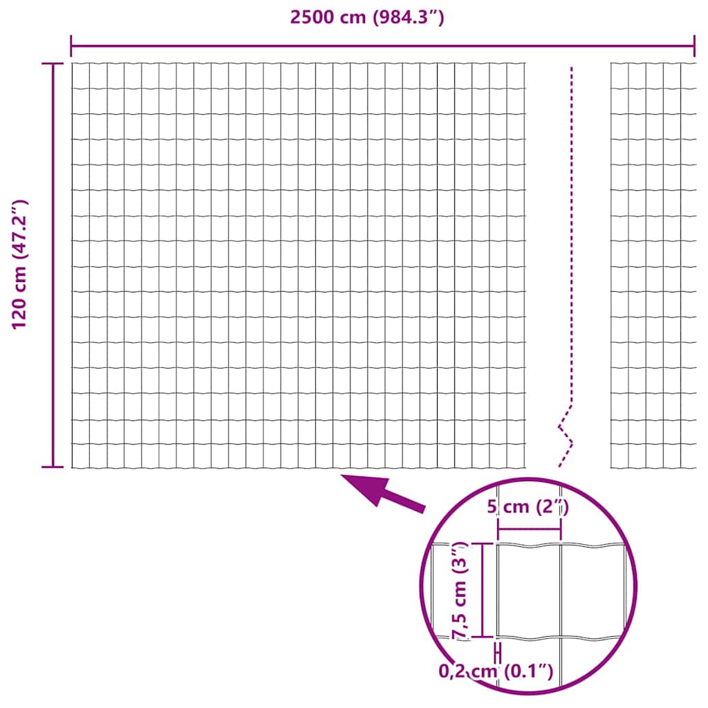 Euroaita Harmaa 1,2 X 25 M Pvc-Pintainen Rauta