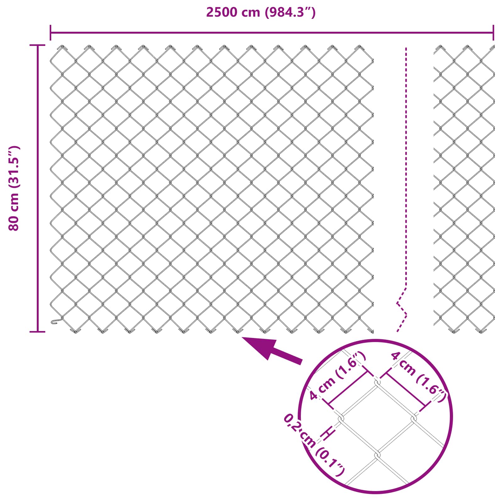 Ketjuaita 25 X 0,8 M Galvanoitu Teräs Hopea