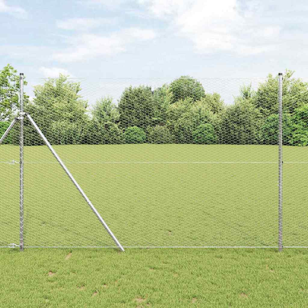 Kuusikulmainen Aita Hopea 1,6 X 50 M Galvanoitu Teräs