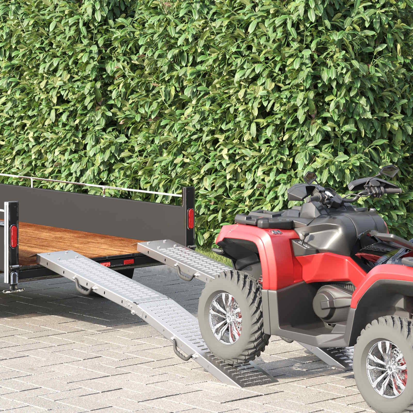 Kokoontaittuva Ramppi 200Kg Per Ramp 2 Pcs Hopea