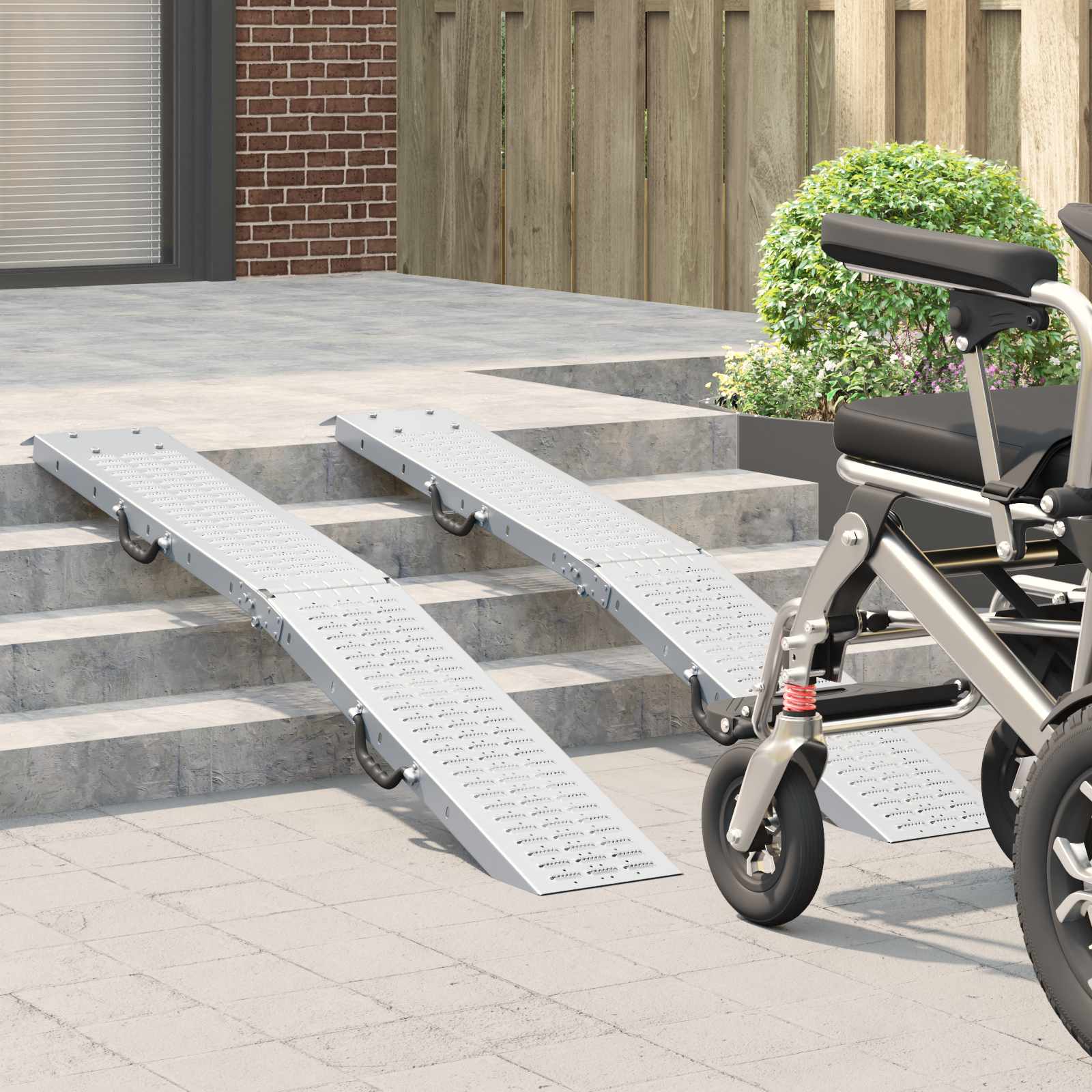 Kokoontaittuva Ramppi 200Kg Per Ramp 2 Pcs Hopea