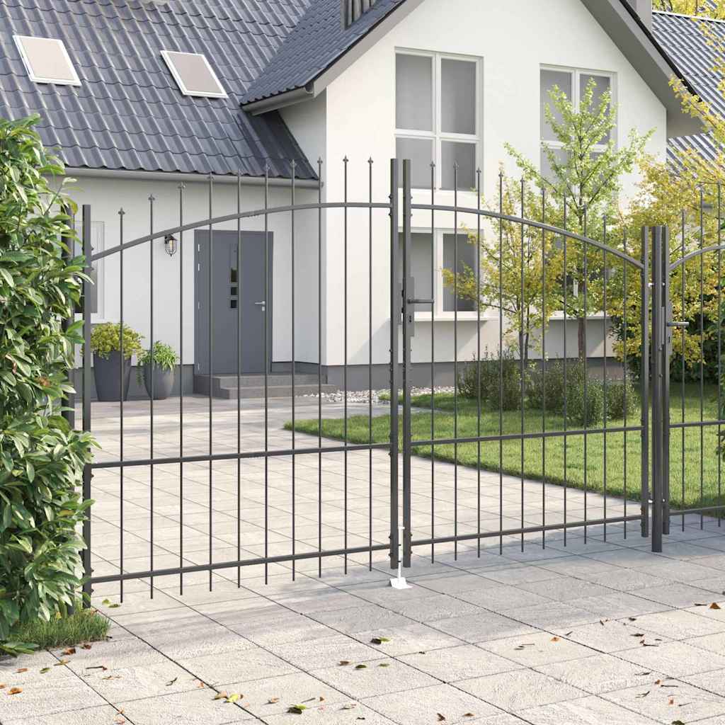 Kaksiosainen Portti Woerden Harmaa 299,5 X 224,5 Cm Teräs