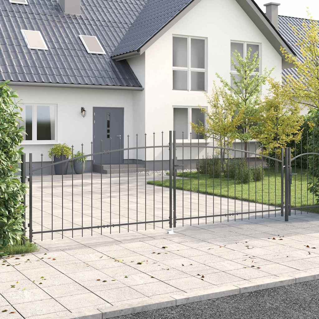 Kaksiosainen Portti Lukkoon Woerden Harmaa 400 X 174,5 Cm Teräs
