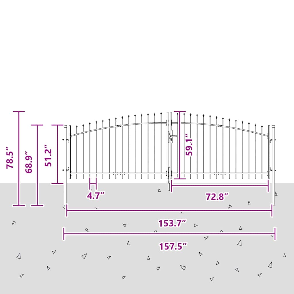 Kaksiosainen Portti Lukkoon Woerden Harmaa 400 X 199.5 Cm Teräs