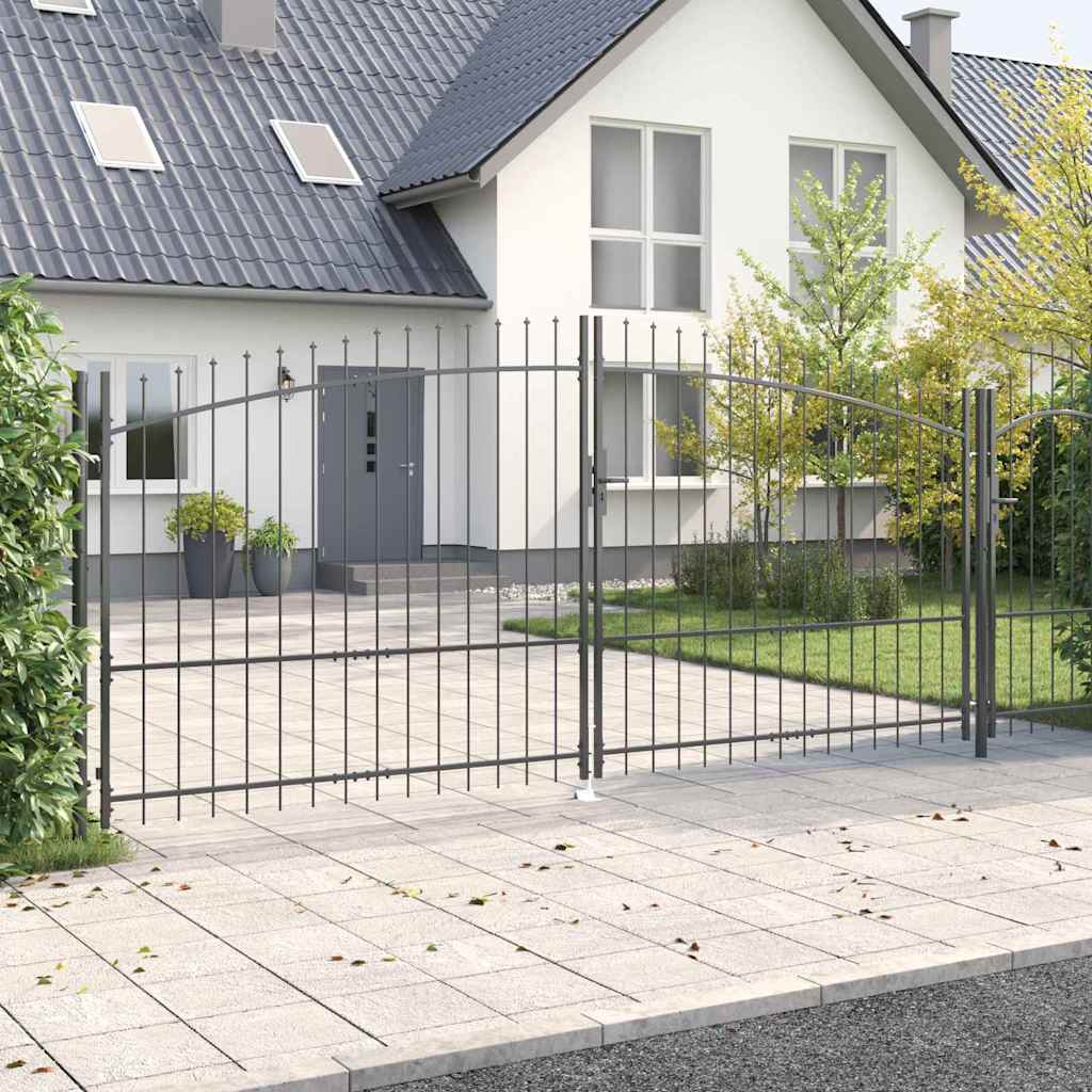 Kaksiosainen Portti Lukkoon Woerden Harmaa 400 X 224,5 Cm Teräs