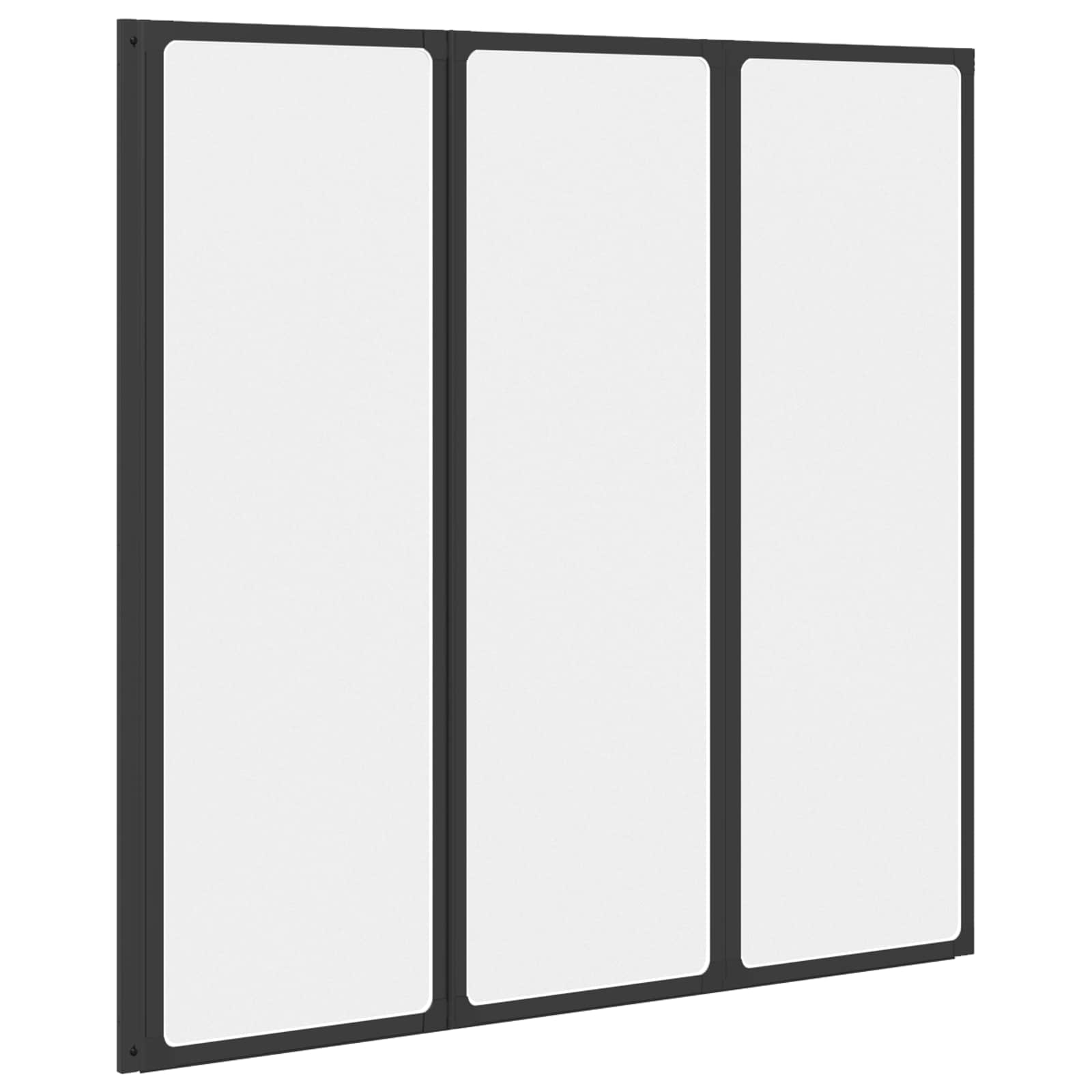 Suihkuseinä Musta 120 X 2 X 117 Cm Alumiini Ja Pp