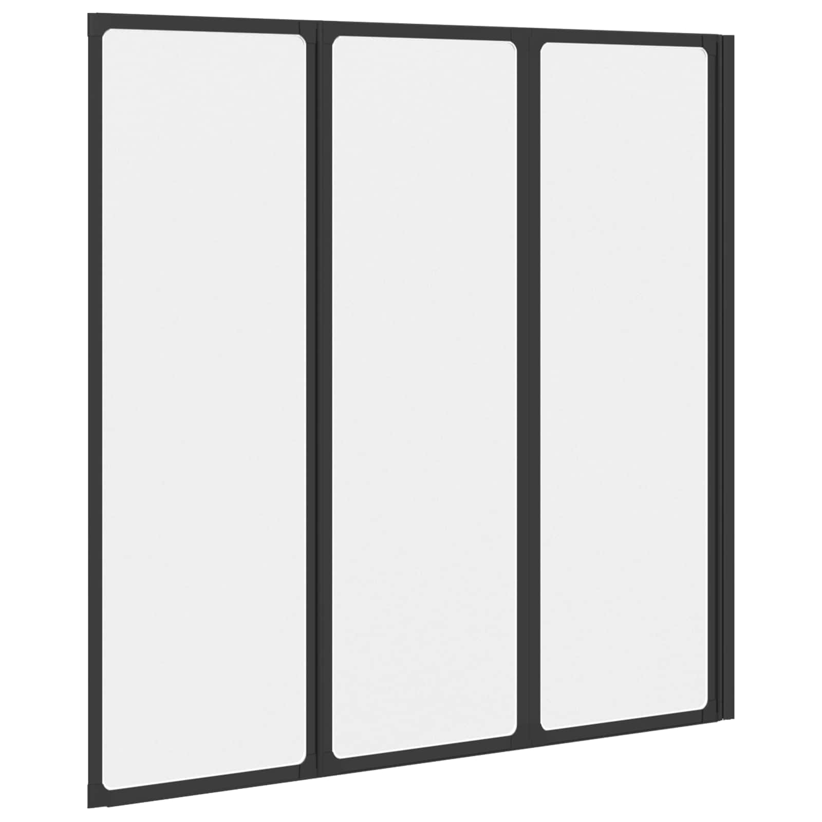 Suihkuseinä Musta 120 X 2 X 117 Cm Alumiini Ja Pp