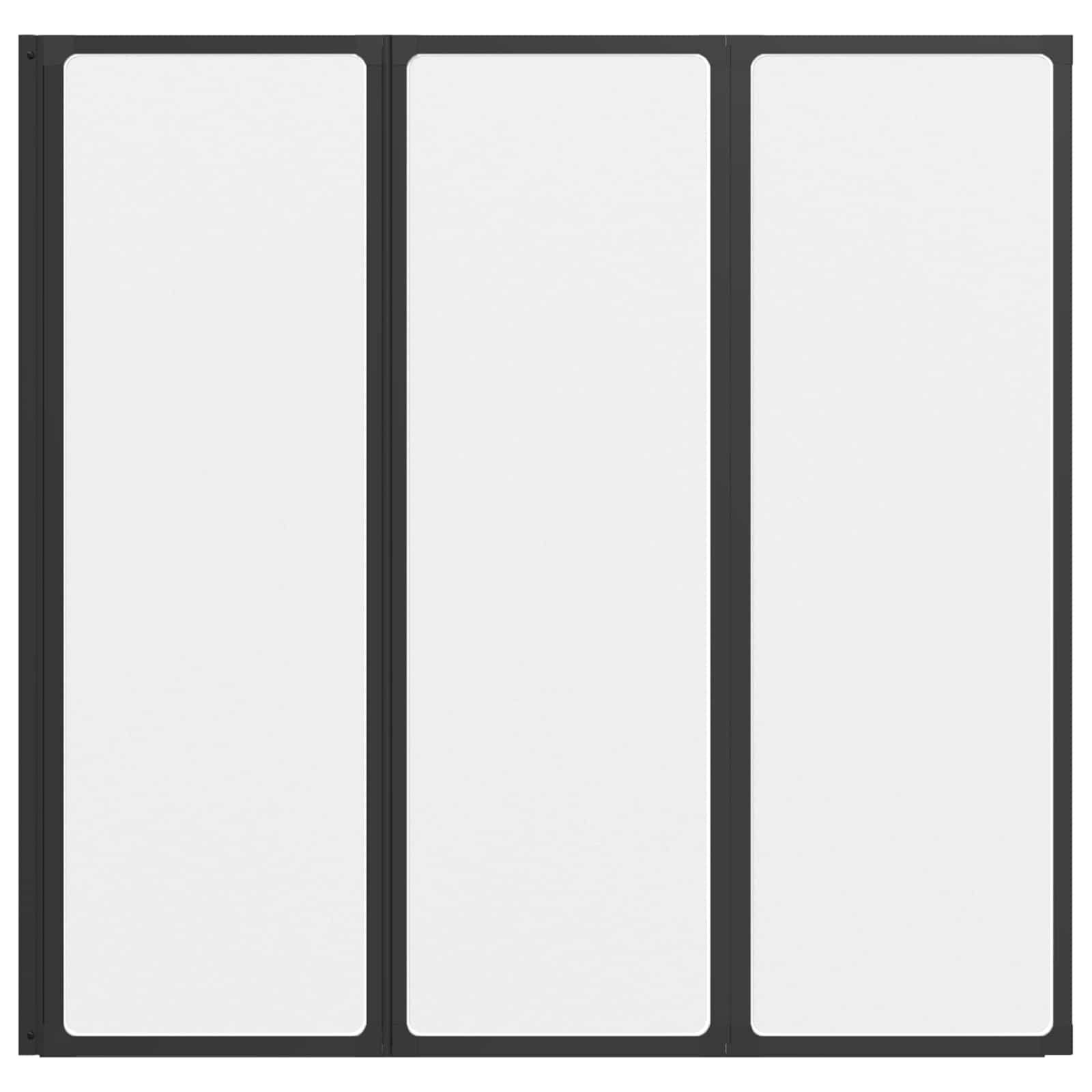 Suihkuseinä Musta 120 X 2 X 117 Cm Alumiini Ja Pp
