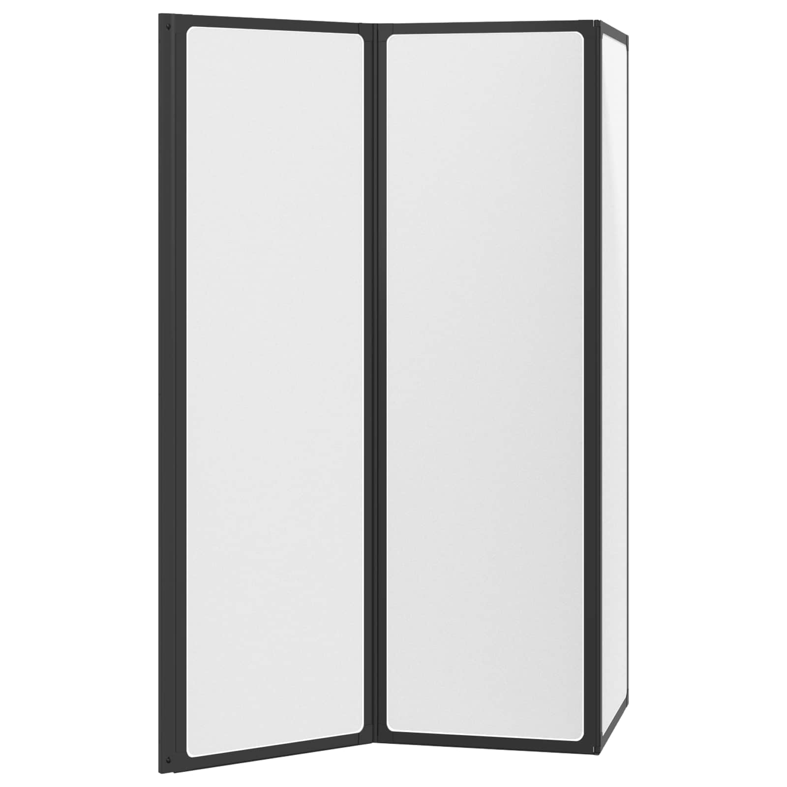 Suihkuseinä Musta 132 X 2 X 140 Cm Alumiini Ja Pp