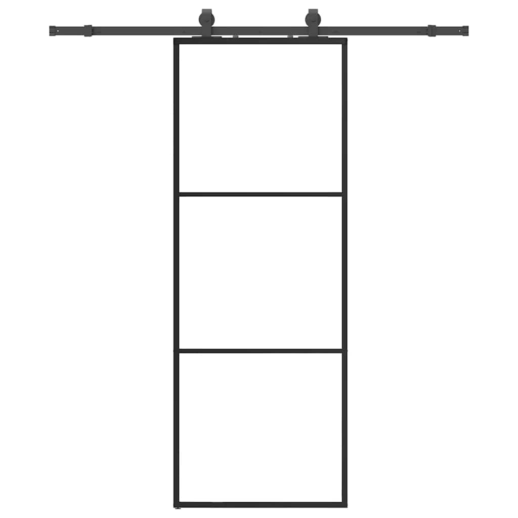 Liukuovi Asennustarvikkeilla Musta 76X205 Cm Esg Lasi