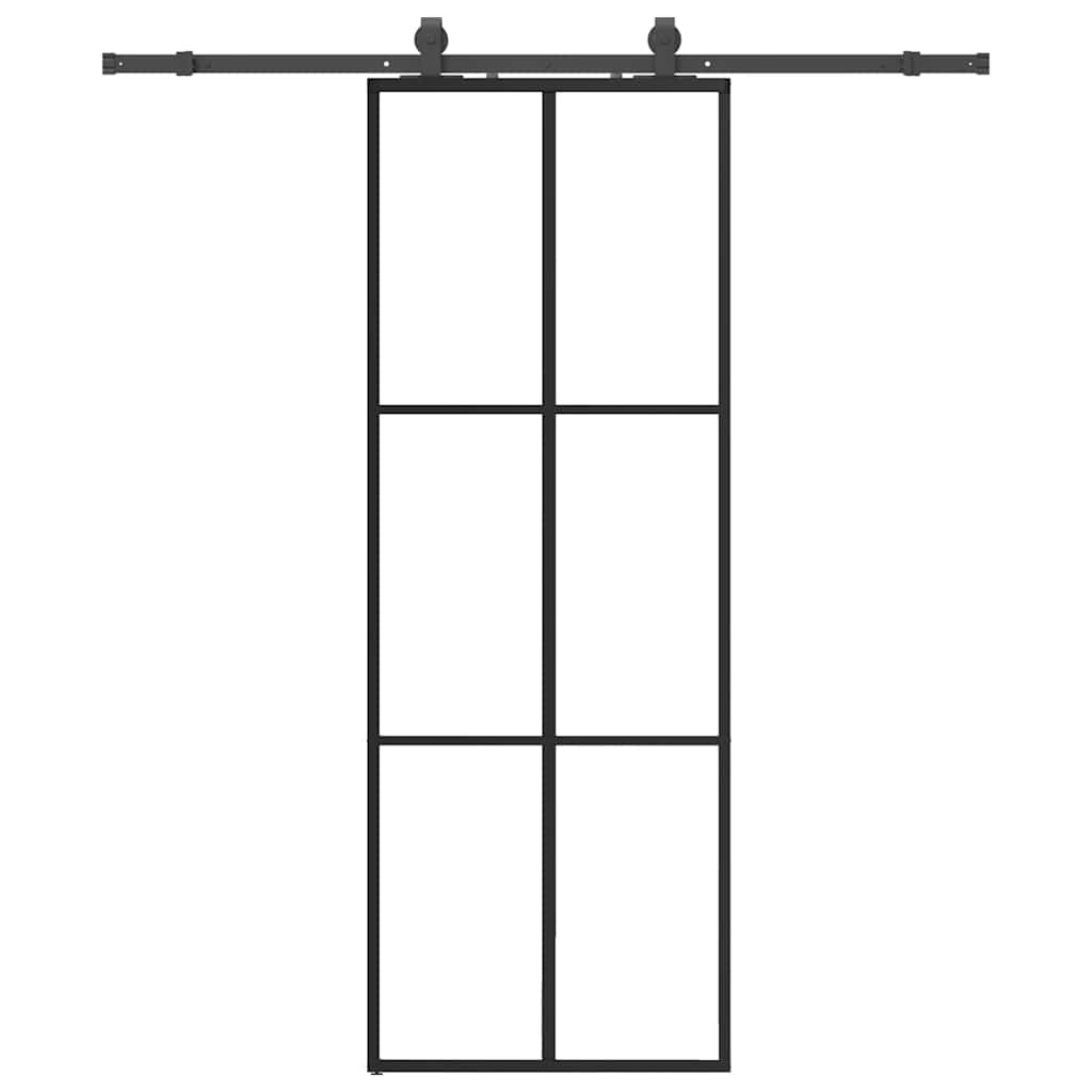 Liukuovi Asennustarvikkeilla Musta 76X205 Cm Esg Lasi