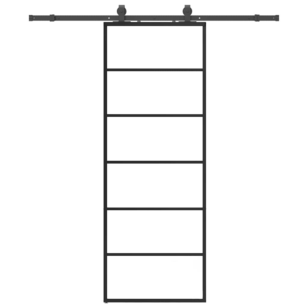Liukuovi Asennustarvikkeilla Musta 76X205 Cm Esg Lasi