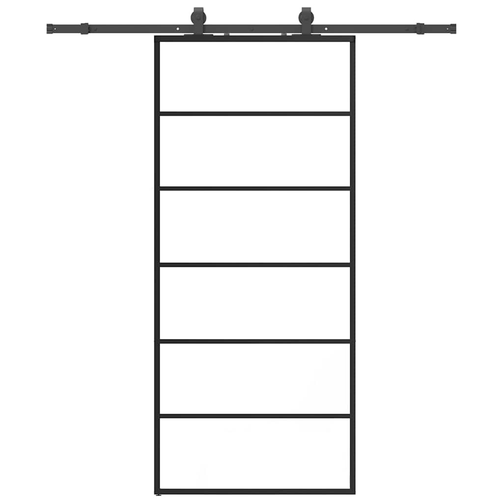 Liukuovi Asennustarvikkeilla Musta 90X205 Cm Esg Lasi