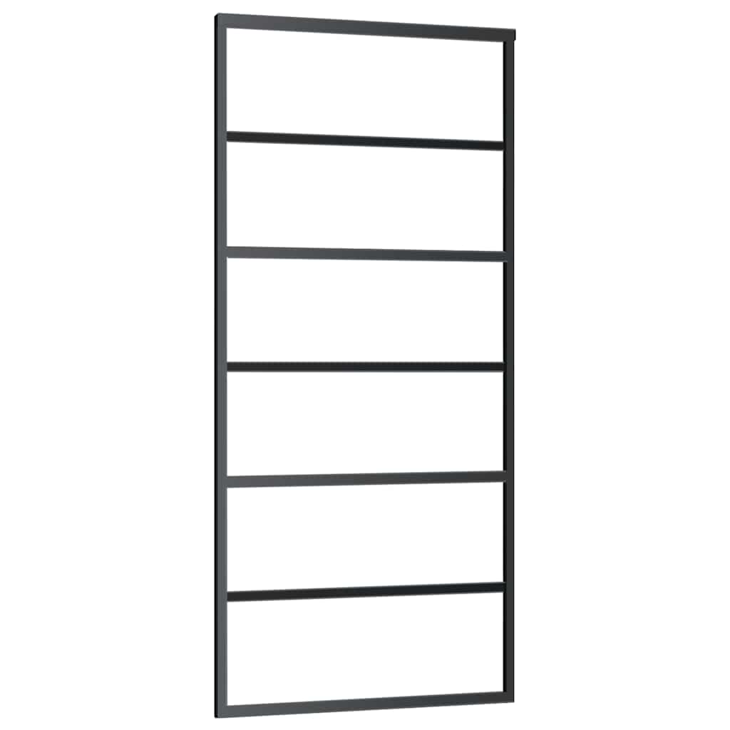 Liukuovi Asennustarvikkeilla Musta 90X205 Cm Esg Lasi