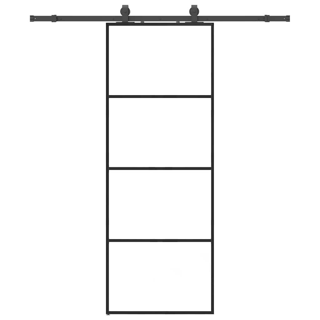Liukuovi Asennustarvikkeilla Musta 76X205 Cm Esg Lasi