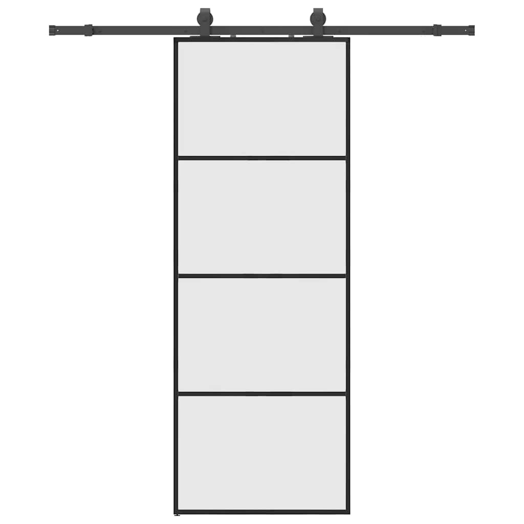 Liukuovi Asennustarvikkeilla Musta 76X205 Cm Esg Lasi