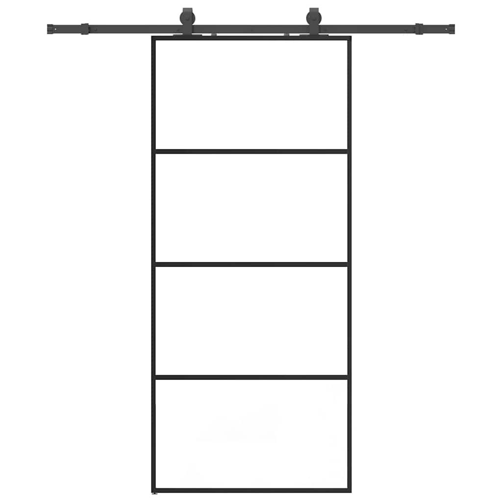 Liukuovi Asennustarvikkeilla Musta 90X205 Cm Esg Lasi