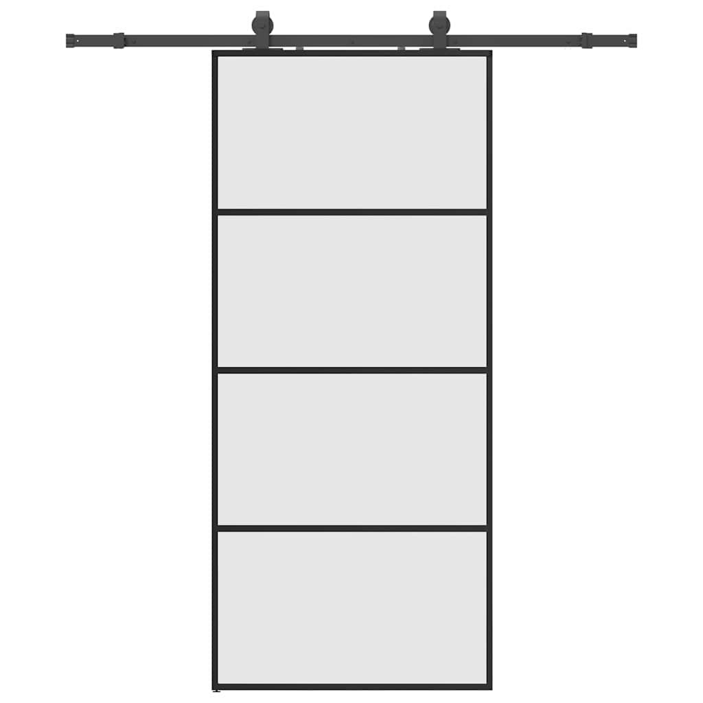 Liukuovi Asennustarvikkeilla Musta 90X205 Cm Esg Lasi